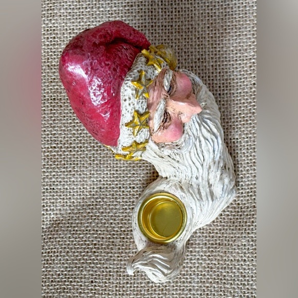 Vintage Santa Claus Resin Taper Candle Holder Christmas St Nick Rustic Farmhouse - Picture 5 of 8